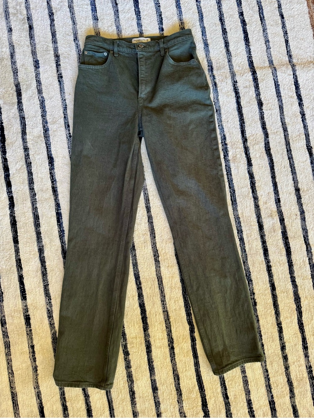 Abercrombie & Fitch Olive Green 90s Straight Ultra High Rise Jeans